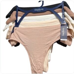 NEW Gap Body XL Thong Panties Original Ladies 5 Pair Breeze X-Large Nude Tan